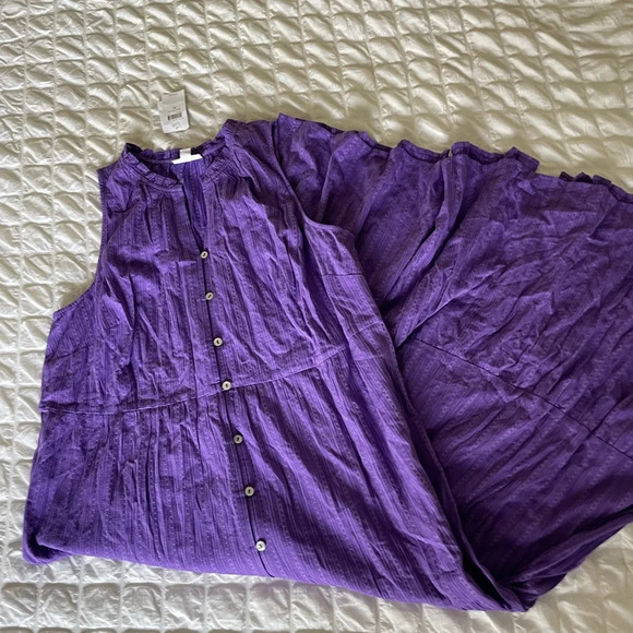 J.Jill purple tiered beach plum maxi dress - Picture 3 of 10